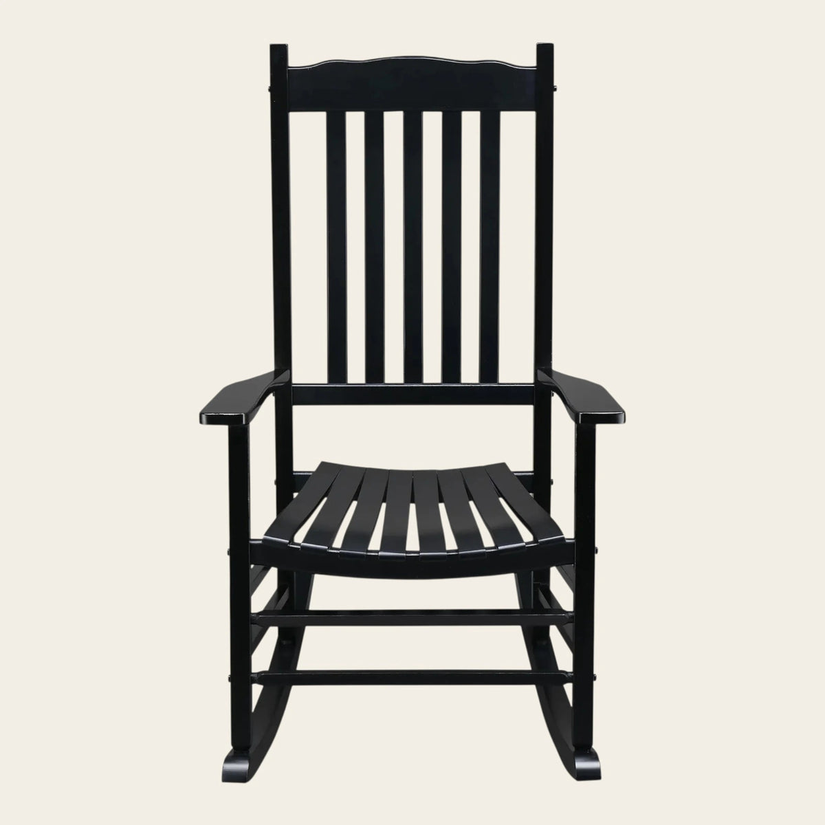Wavy Wooden Rocking Chair — Black