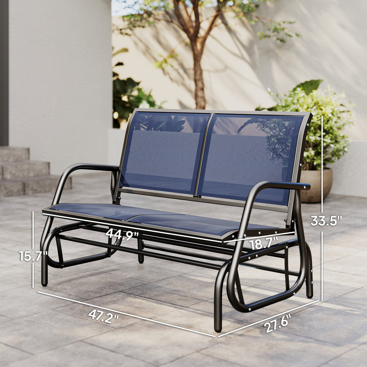 Steel-Frame Double Sling Glider