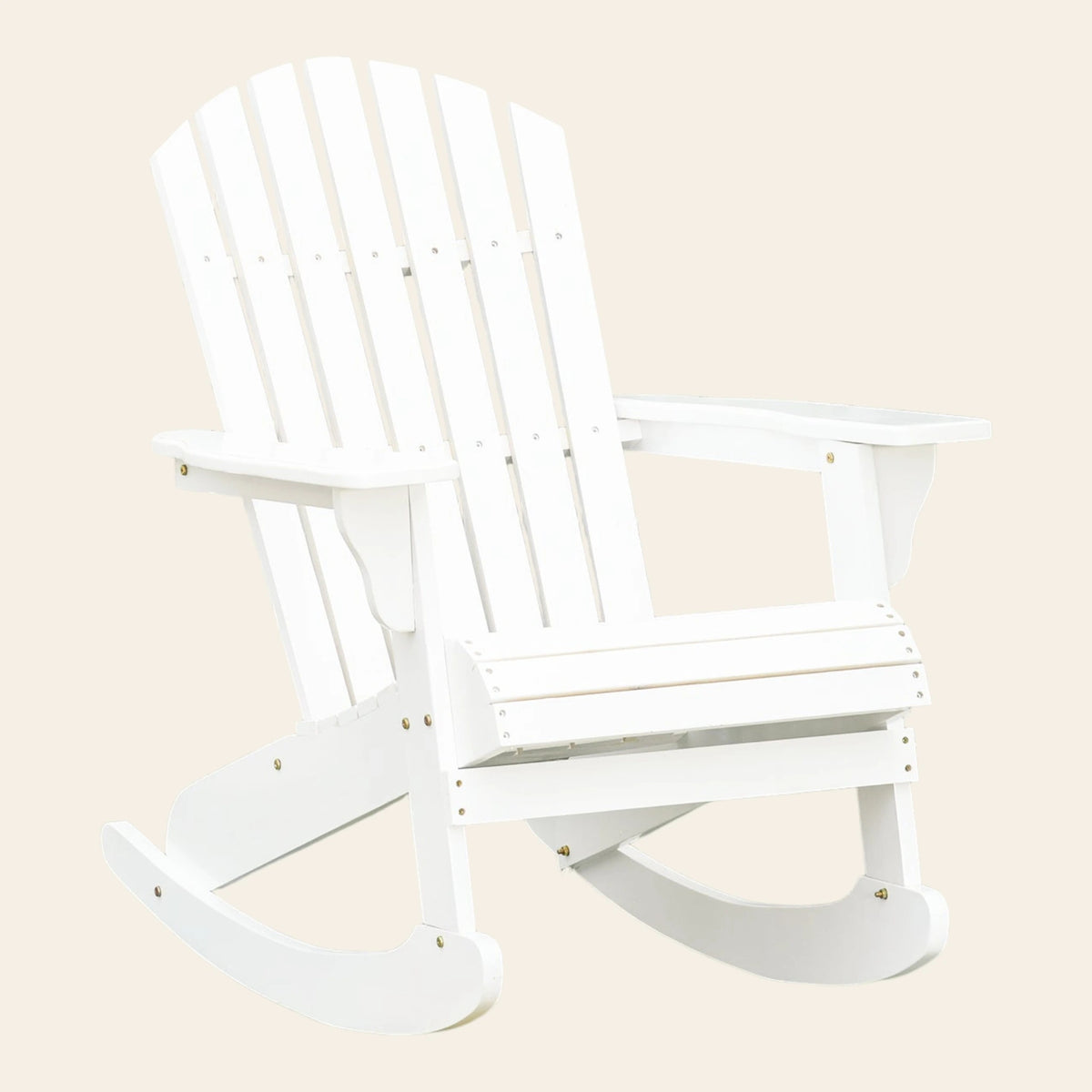 Fanned-Back Adirondack Rocker — White