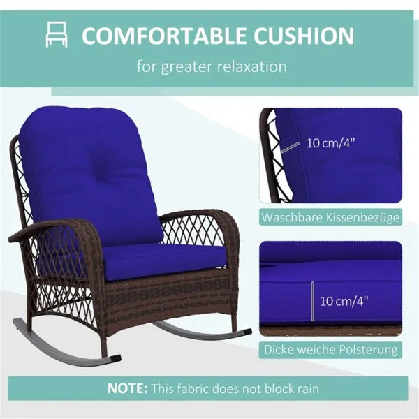 Cushioned Wicker Porch Rocker