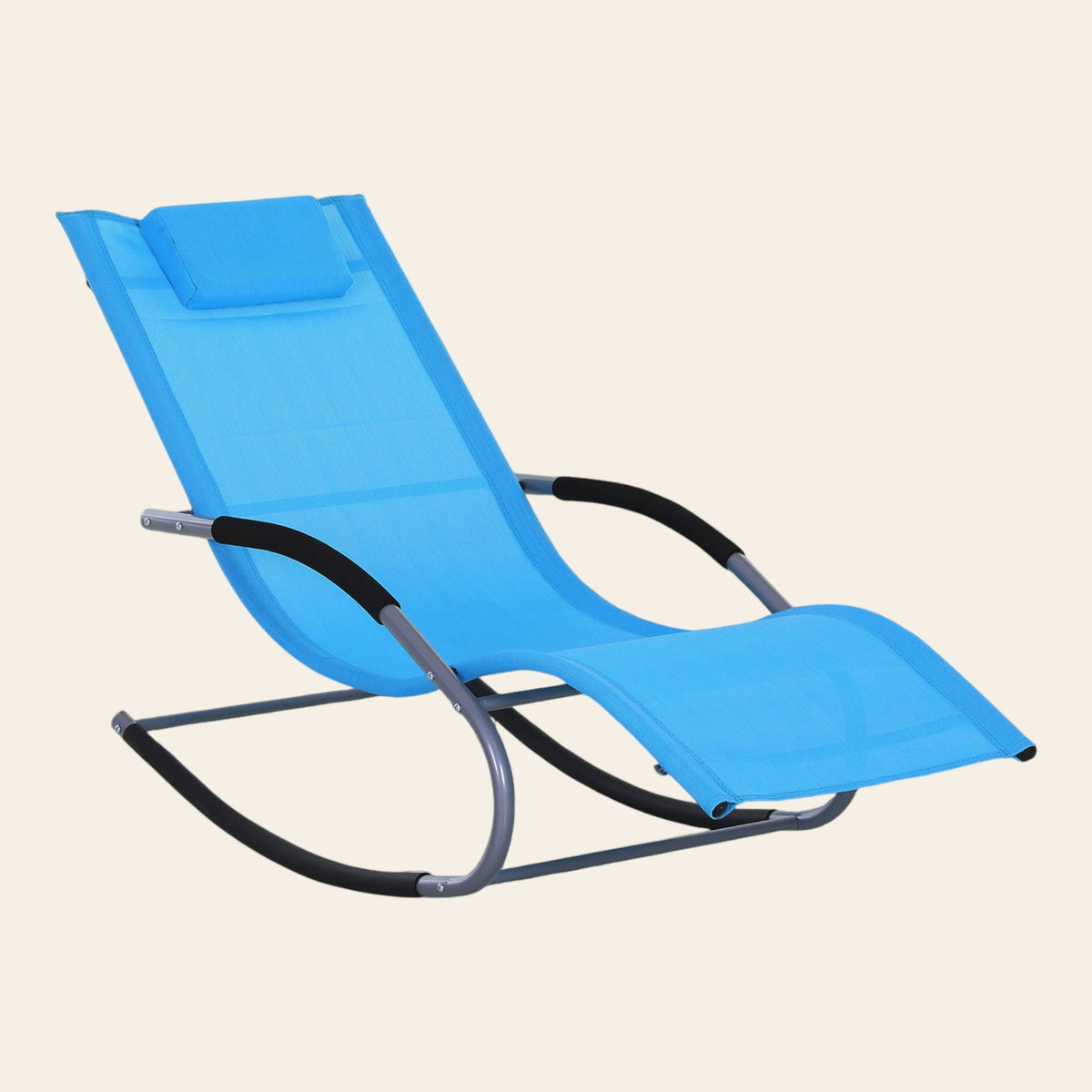 Sling Rocking Chaise with Head Pillow — Blue